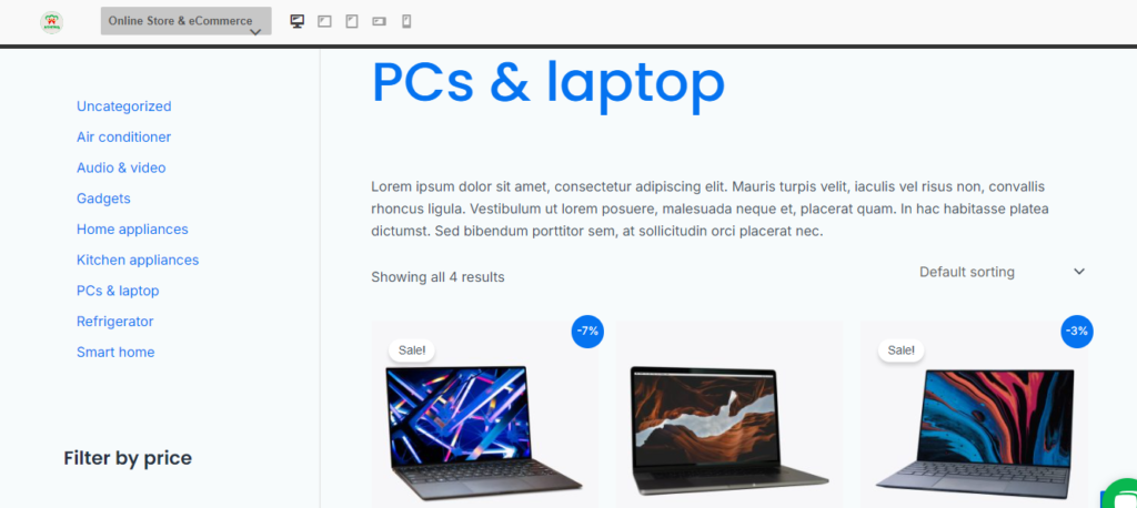 Image of electronics store website template