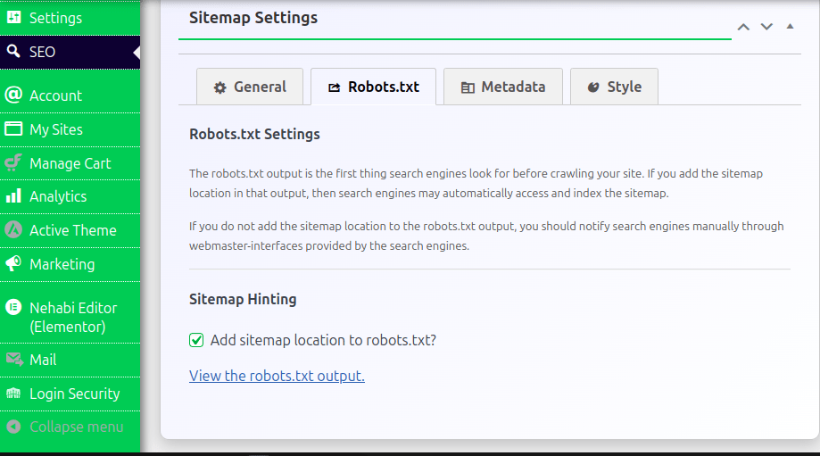 Optimizing sitemap for SEO using tool